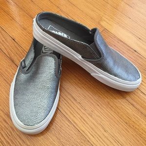 Vans Slip-On Mules Silver